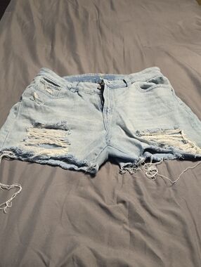 Rewash Light Blue Distressed Jean Shorts